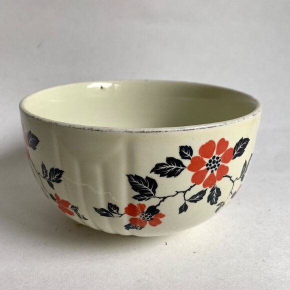 Hall's Kitchenware Bowl Orange Floral - Picture 2 of 7